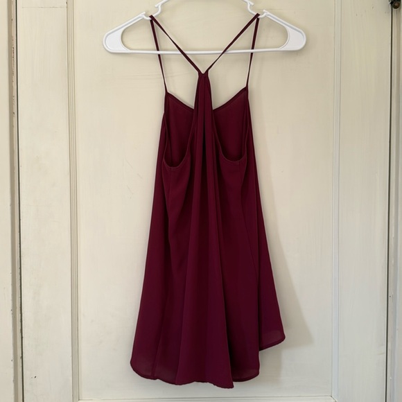 Elegant Burgundy Spaghetti Strap Top - Picture 2 of 6
